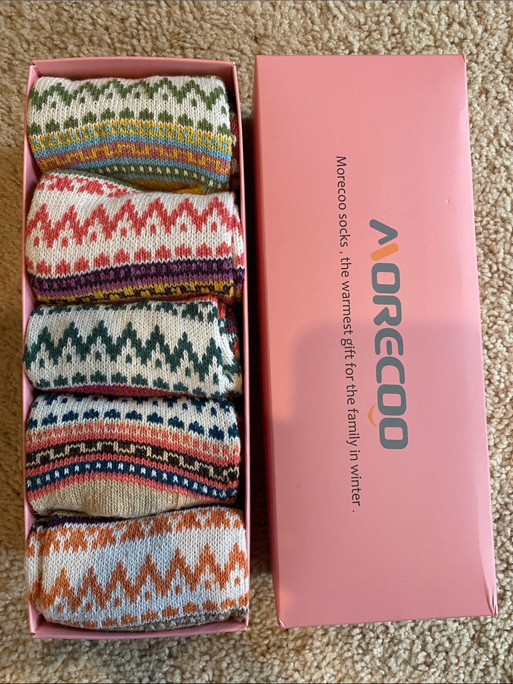Aorecoo Patterned Cozy Socks Gift Box - Multicolor